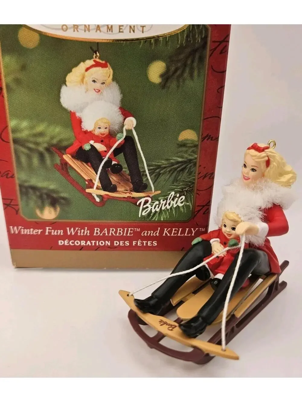 Lot Of 4 Hallmark Keepsake Ornaments 3 Barbie & Kelly + 1 Lighthouse Greetings